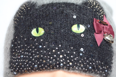 Украшения кошка на шапке Визио италия фото