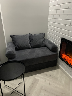 Диван-кровать 120см велюр графит