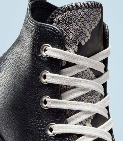 Черные кожаные высокие Кеды Converse Run Star Hike 173081C