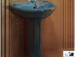 Раковина с пьедесталом Оскольская керамика Престиж, 63 см, зеленый, для ванной