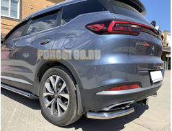 Защита заднего бампера угловая d60/42 для Chery Tiggo 7 Pro 2021-