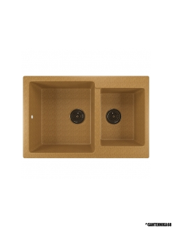 Мойка из искусственного мрамора MIXLINE ML-GM30 двухчашевая 500*770*200мм