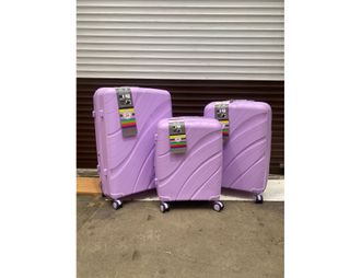 Комплект из 3х чемоданов Impreza Sea Полипропилен S,M,L Сиреневый