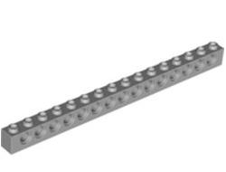 Technic, Brick 1 x 16 with Holes, Light Bluish Gray (3703 / 4211443)