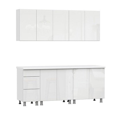 Кухня «Модерн NEW» 2 м Белый глянец / Графит ( SV)