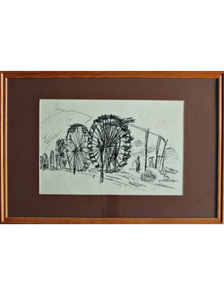 "Вьетнамский пейзаж" бумага тушь Зачиняев В.Н. 1963 год