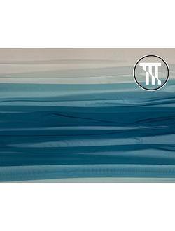 Сетка-стрейч градиент, цв. Глубокий океан + Белый