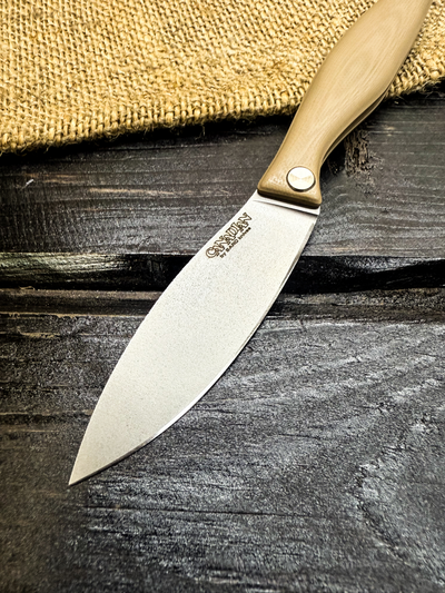 Фрикционный складной нож Канадец Малый сталь ELMAX, рукоять G10 тан