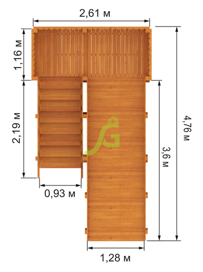 Деревянная зимняя горка "IgraGrad Snow Fox", скат 4 м