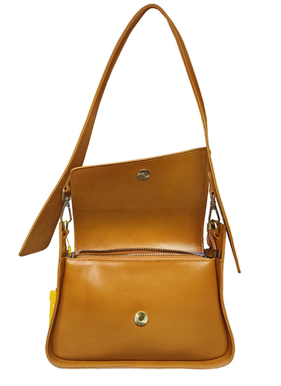 (АРТИКУЛ: 9785/42) СУМКА ЖЕНСКАЯ, НЕБОЛЬШАЯ, НАТУРАЛЬНАЯ ГЛАДКАЯ КОЖА, РЫЖАЯ, С ДВУМЯ ПЛЕЧЕВЫМИ РЕМНЯМИ