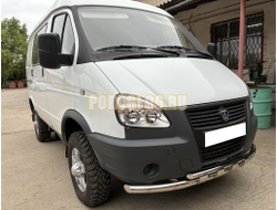 Защита переднего бампера с перемычками Папа Тюнинг d60/42 для ГАЗель Соболь 4х4 лифтованный