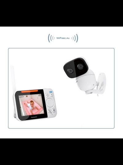 Видеоняня Panasonic KX-HN3001-X2. В комплекте монитор 3,5" и две поворотных видеокамеры, VGA