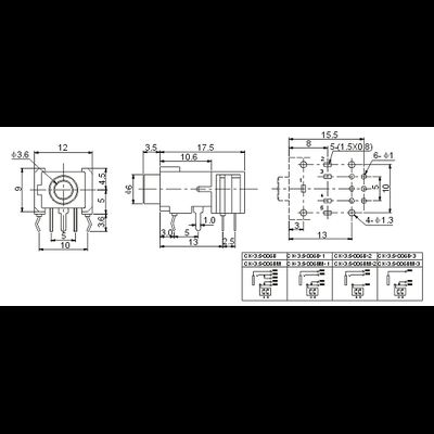 Гнездо «под мини Джек» (Jack 3,5 мм) CK-3.5-006B