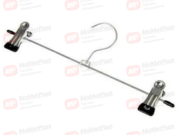 A019 (8884) Вешалка металлическая с зажимами хромированная черная 400 мм