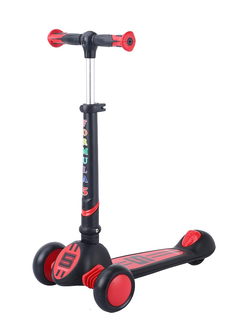 Детский трехколесный самокат SPORTSBABY MS-949 Formula 5 черно-красный со светящимися колесами