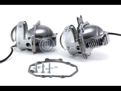 Комплект Biled Hella 3R Professional с рамками для замены штатных ксеноновых / галогенных линз автомобиля Mitsubishi Pajero 4 (2006 - 2014) на светодиодные