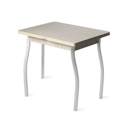 Дуэт 4 Стол обеденный 600*800 раскладной Пикард/белый муар 1,1