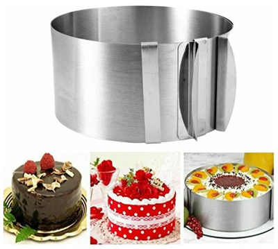 Большое кольцо для выпечки раздвижное 22-40см, выс. 10см (металл)