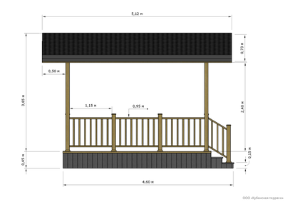 Терраса ДПК 3*4 метра
