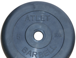 Диски обрезиненные, чёрного цвета, 26 мм, Atlet MB-AtletB26-5