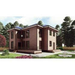 Двухэтажный каркасный дом с четырьмя спальнями 195м² (SK46)