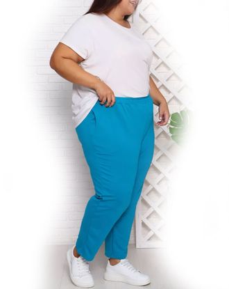 Женские брюки БОЛЬШОГО размера на резинке с высокой посадкой арт. 17213-3682  Размеры 54-76