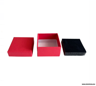Коробка ювелирная для кольца Квадрат 5 x 5 см h - 3 см Красный