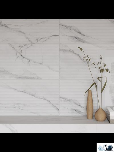 Плитка Gracia Ceramica Marble matt white wall 02 30x90 с рельефом
