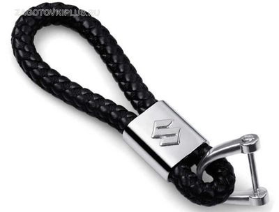Брелок кожаный плетеный ремешок с логотипом SUZUKI