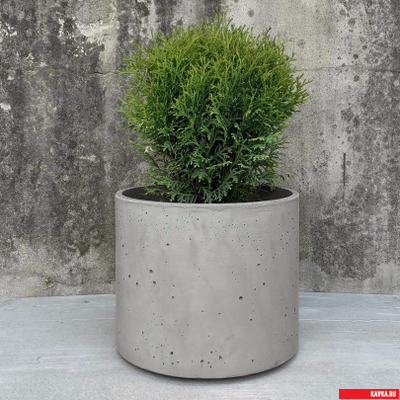 Кашпо БЕТОН "ЦИЛИНДР" 500х500х500мм. цв.Серый