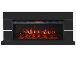 Линейный электрокамин Норд черный с очагом FreeSpace 50 LED FX QZ