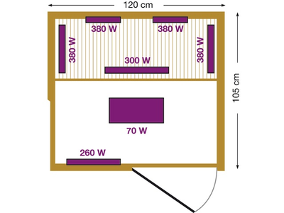 Инфракрасная кабина (сауна) Mountfield Isabel 2 120х105х190 см