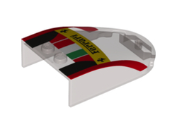 Windscreen 6 x 4 x 1 1/3 Canopy Straight Sides with Ferrari, Italian Flag and Black and Red Pattern, Trans-Brown (Old Trans-Black) (18973pb02 / 6105913)