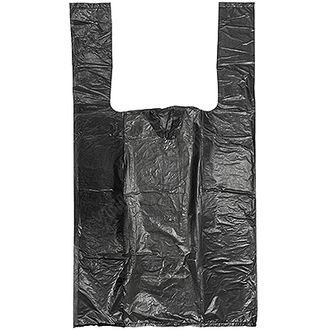 Пакет черный 10 мкм майка 25+12*45, в упаковке 100шт