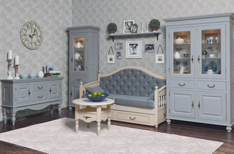 Тумба-столик круг Валенсия 2-34 из массива сосны 66 х 66 х 49,5 см