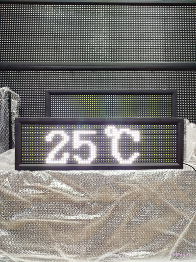 Уличные часы-[88:88]-дата-t-210х690мм (белый цвет)