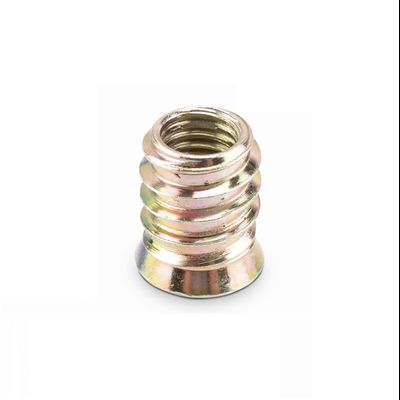 Мебельная футорка М6*14 с цельной резьбой со шляпкой