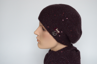берет и шарф Визио Сливового винного цвета