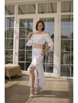 Юбка с воланом из батиста