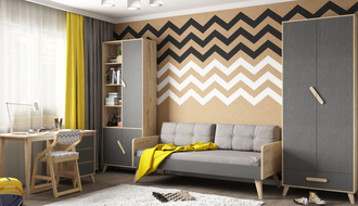 Стол с тумбой 2+2 ГРЭЙ