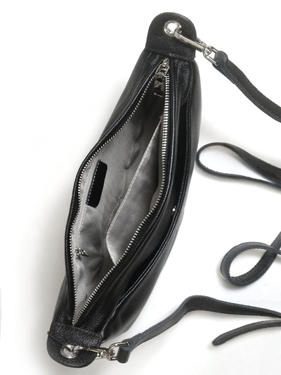 (АРТИКУЛ: 10064/1) СУМКА ЖЕНСКАЯ, НЕБОЛЬШАЯ, НАТУРАЛЬНАЯ КОЖА, ЧЕРНАЯ, С ПЛЕЧЕВЫМ РЕМНЕМ
