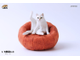 Котик на пуфике (белый) - Коллекционная ФИГУРКА 1/6 scale lazy cat 4.0 (JXK056D) - JXK