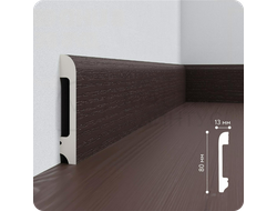 Плинтус напольный из дюрополимера солид UHD 05/80 дуб венге