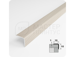 Алюминиевый отделочный уголок Лука УО 10х10мм. бук беленый