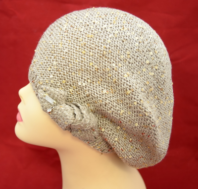 Летний берет вязаный Vizio Италия 5050 золото