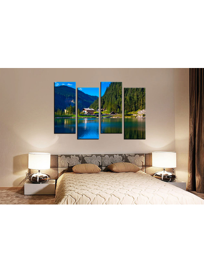 Модульная картина "Отдых у реки"