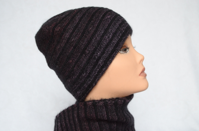 Vizio Италия 5302 шапка черно - бордовая и шарф