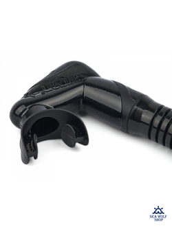 Трубка для дайвинга Sargan "НЕОС" сухая 2 клапана, черный силикон