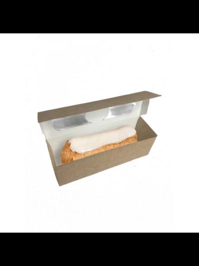 Коробка для десерта (крафт/белая), 170*52*55мм