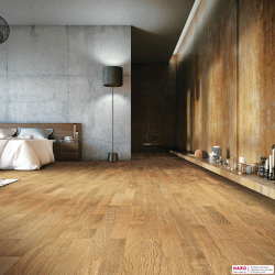Инженерная доска Haro Дуб Тренд 536372 в интерьере гостиной